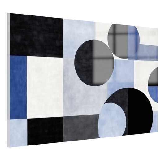 Blauwe Cirkels in Monochrome Tinten acrylglas