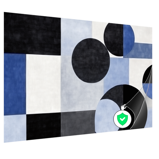 Blauwe Cirkels in Monochrome Tinten poster