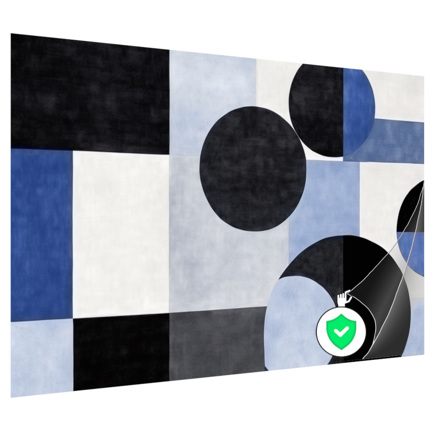 Blauwe Cirkels in Monochrome Tinten poster