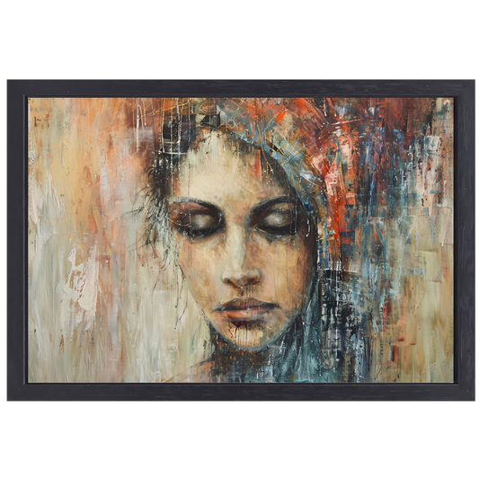 Vrouw Overmand door Emotionele Chaos canvas met baklijst