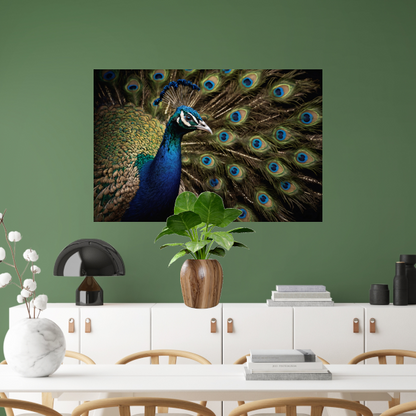 De Koninklijke Pracht van een Pauw canvas met baklijst