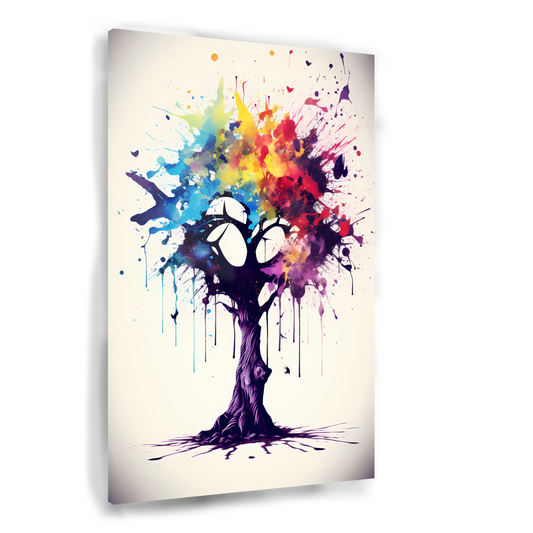 Abstracte Boom met Kleurrijke Vlinders Acrylglas