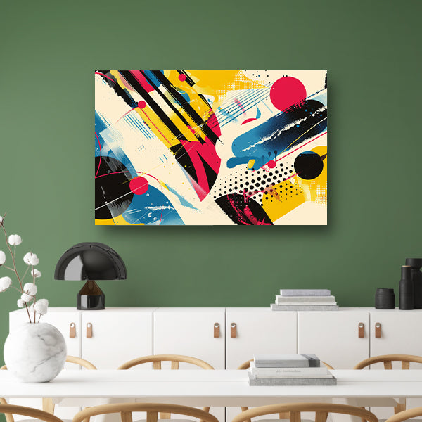 Abstracte kunst met levendige kleuren en vormen poster