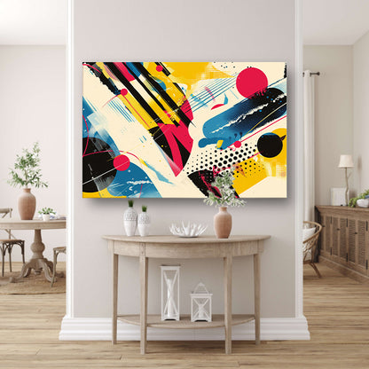 Abstracte kunst met levendige kleuren en vormen poster