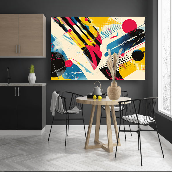 Abstracte kunst met levendige kleuren en vormen acrylglas