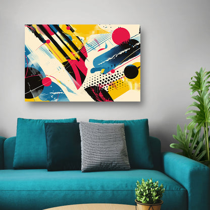 Abstracte kunst met levendige kleuren en vormen acrylglas
