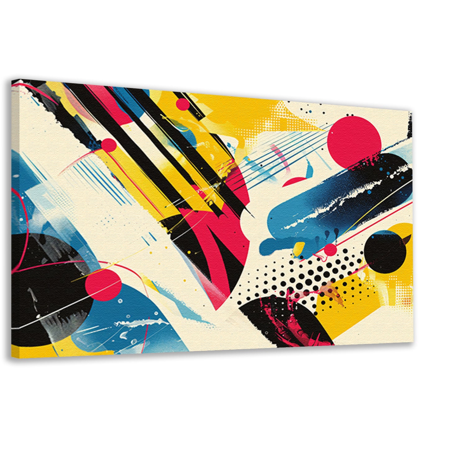 Abstracte kunst met levendige kleuren en vormencanvas