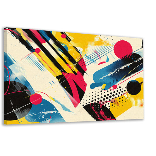 Abstracte kunst met levendige kleuren en vormencanvas