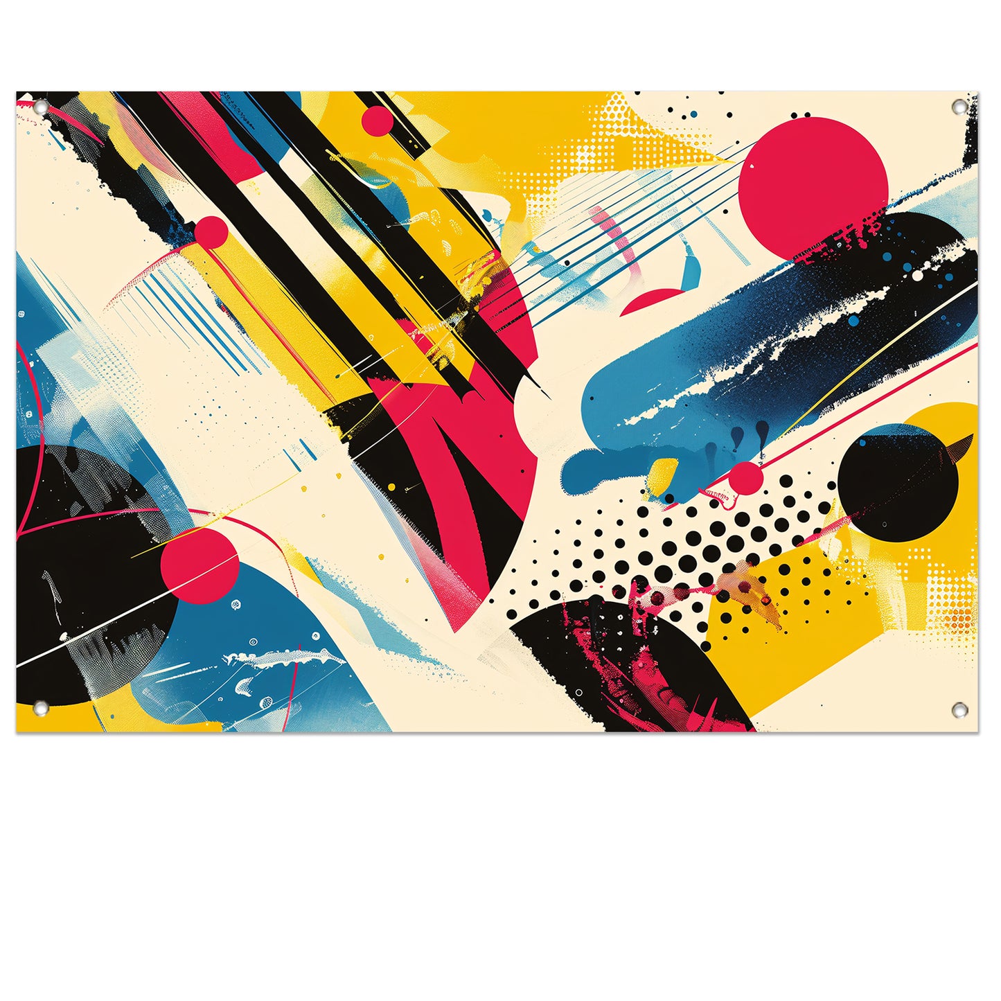 Abstracte kunst met levendige kleuren en vormen tuinposter