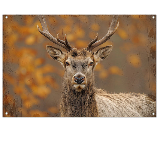 Majestueus hert in natuurlijke sepia tonen tuinposter
