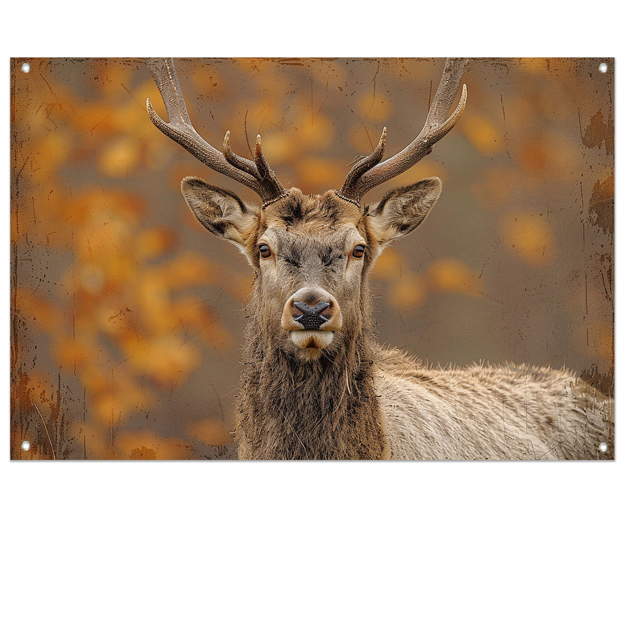 Majestueus hert in natuurlijke sepia tonen tuinposter