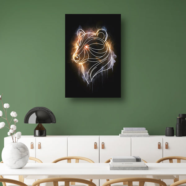 Abstracte Beer met Kosmische Achtergrond canvas