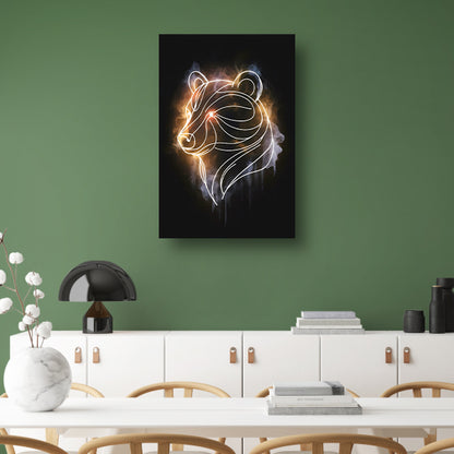 Abstracte Beer met Kosmische Achtergrond poster