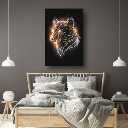 Abstracte Beer met Kosmische Achtergrond poster