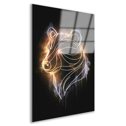 Abstracte Beer met Kosmische Achtergrond acrylglas