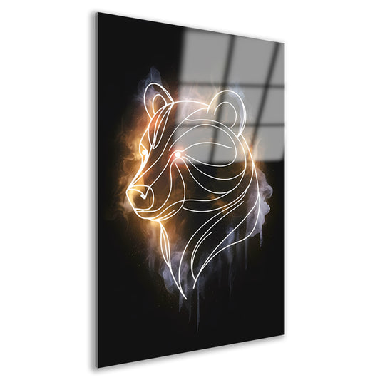 Abstracte Beer met Kosmische Achtergrond acrylglas