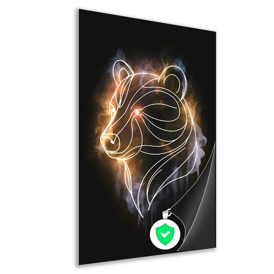 Abstracte Beer met Kosmische Achtergrond poster