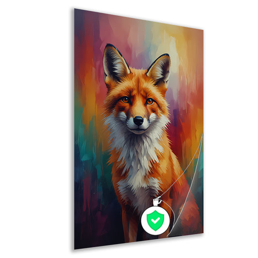 Expressieve Vos in Levendige Kleuren poster