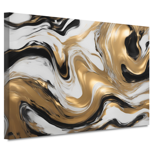 Dynamische Golvende Gouden Abstractie canvas