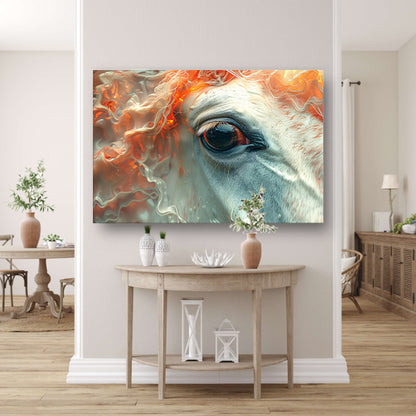 Oog omringd door vurige gloed canvas