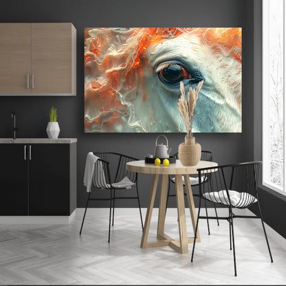 Oog omringd door vurige gloed poster