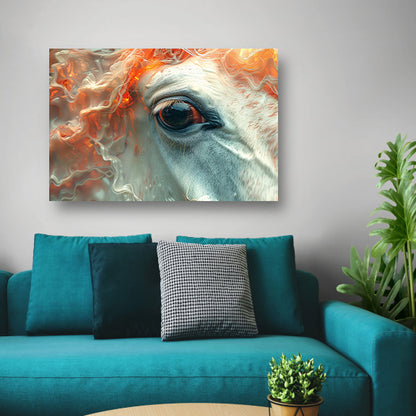 Oog omringd door vurige gloed canvas