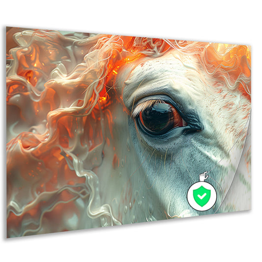 Oog omringd door vurige gloed poster