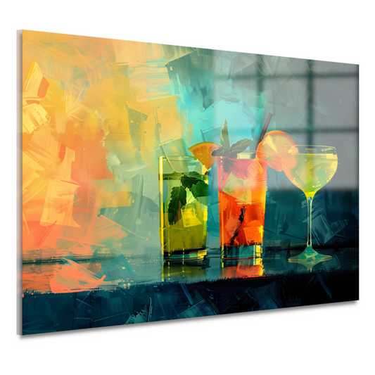 Drie cocktails stilleven acrylglas