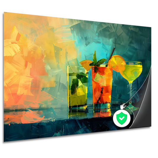 Drie cocktails stilleven poster