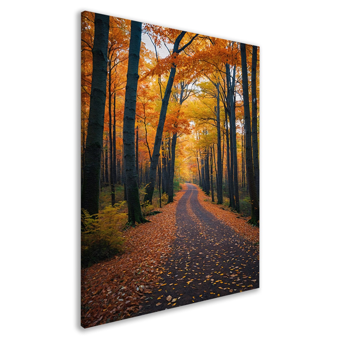 Betoverend herfstbos met kleurrijke bladeren canvas