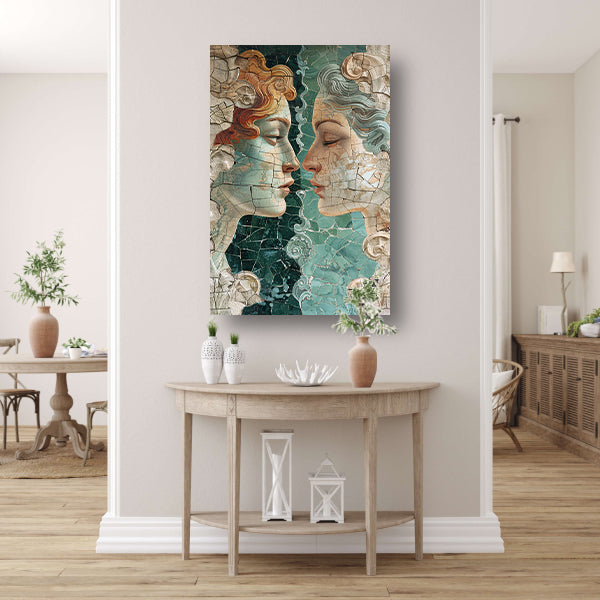 Gebroken schoonheid in harmonische profielen canvas met baklijst