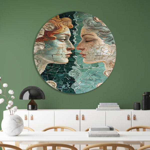 Gebroken schoonheid in harmonische profielen aluminium muurcirkel