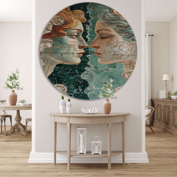 Gebroken schoonheid in harmonische profielen aluminium muurcirkel