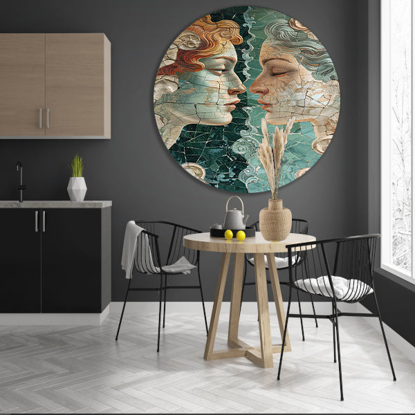 Gebroken schoonheid in harmonische profielen aluminium muurcirkel