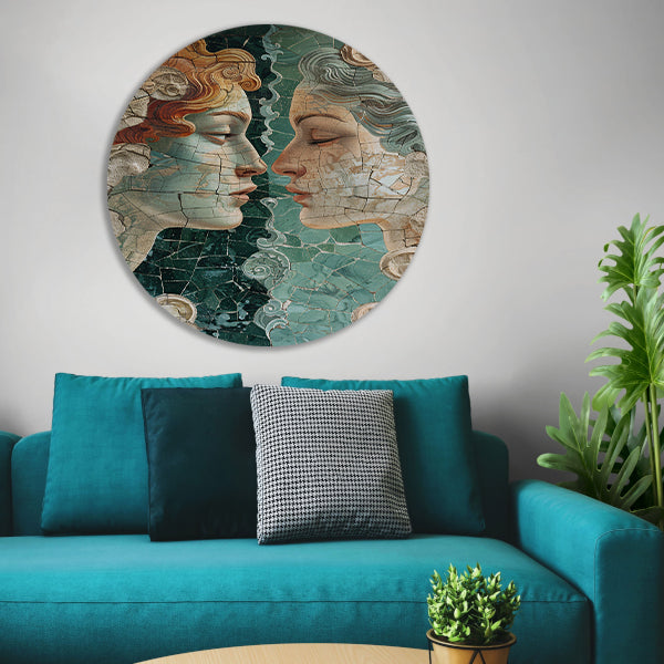 Gebroken schoonheid in harmonische profielen aluminium muurcirkel