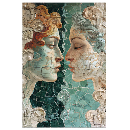 Gebroken schoonheid in harmonische profielen tuinposter