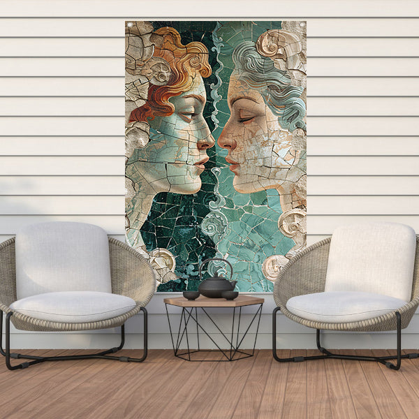 Gebroken schoonheid in harmonische profielen tuinposter