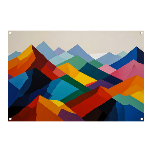 Dynamisch Kleurenspectrum van Abstracte Bergen tuinposter