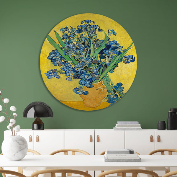 Irissen - Vincent van Gogh aluminium muurcirkel