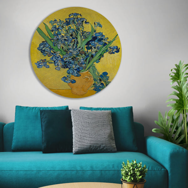Irissen - Vincent van Gogh aluminium muurcirkel