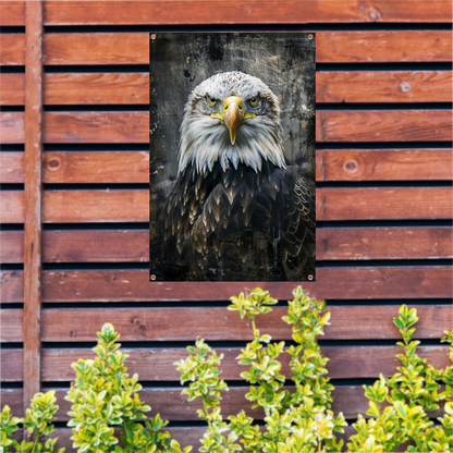 Mysterieuze adelaar portret in rustieke stijl tuinposter