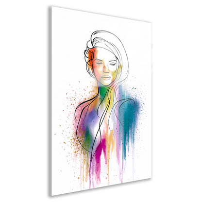 Abstract Kleurrijk Portret van een Vrouw acrylglas