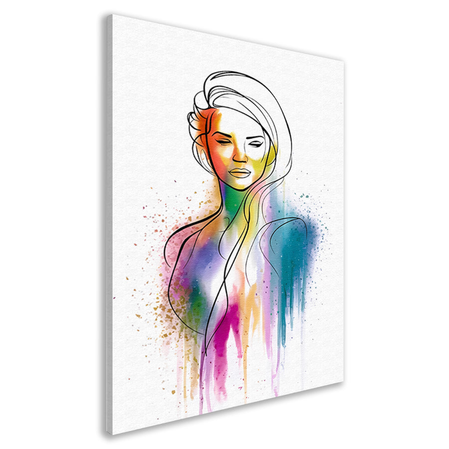 Abstract Kleurrijk Portret van een Vrouw canvas