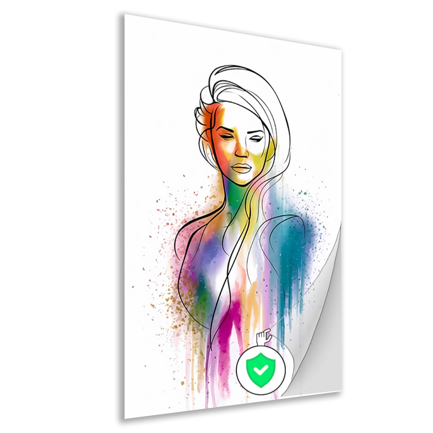 Abstract Kleurrijk Portret van een Vrouw poster