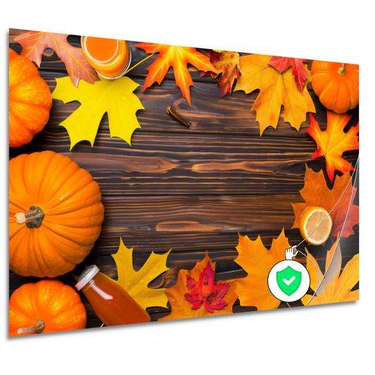 Herfst stilleven met pompoen poster