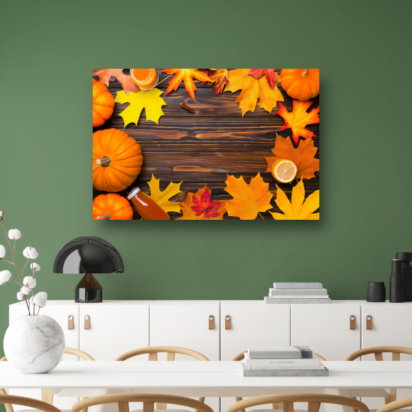 Herfst stilleven met pompoen poster