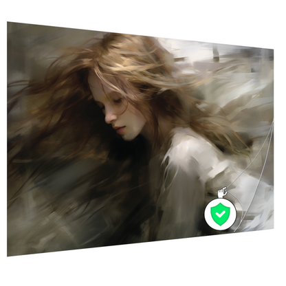 Vrouw in Beweging Bruin Beige poster
