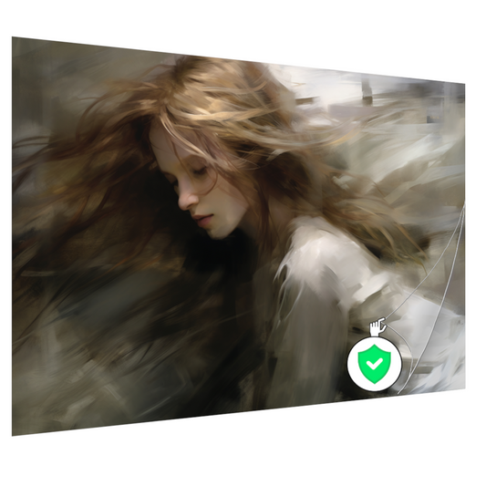 Vrouw in Beweging Bruin Beige poster