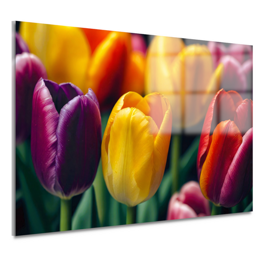 Vernieuwende Lente met Kleurrijke Tulpen acrylglas