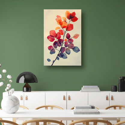 Aquarel Tak met Herfstbladeren canvas met baklijst